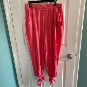 Free People Pink Tie Sweats! Size L